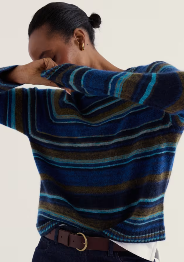 Quay Hill Stripe Jumper - Adrift Bright Marine Mix