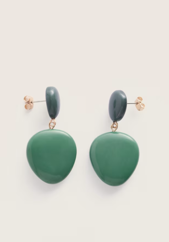 Snowdrop Resin Bead Earrings - Pea Pod