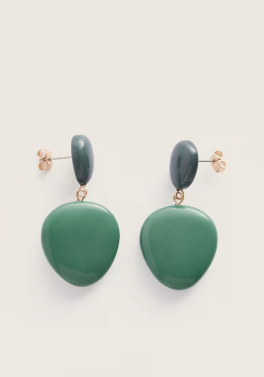 Snowdrop Resin Bead Earrings - Pea Pod