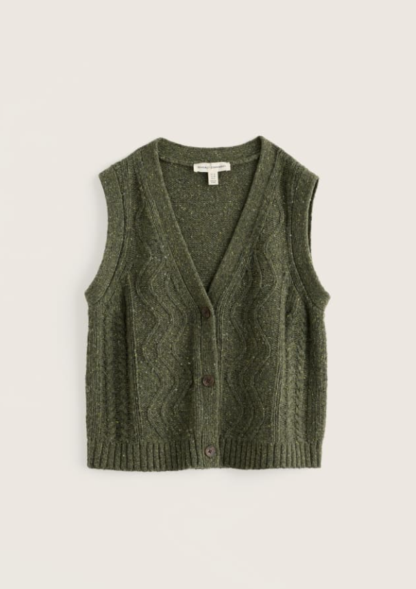 Pendouer V-Neck Button Up Knitted Vest - Alpine