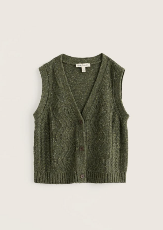 Pendouer V-Neck Button Up Knitted Vest - Alpine