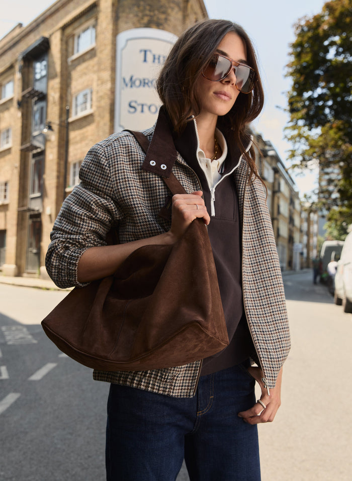 Lynette Suede Tote Bag - One Size / Dark Chocolate
