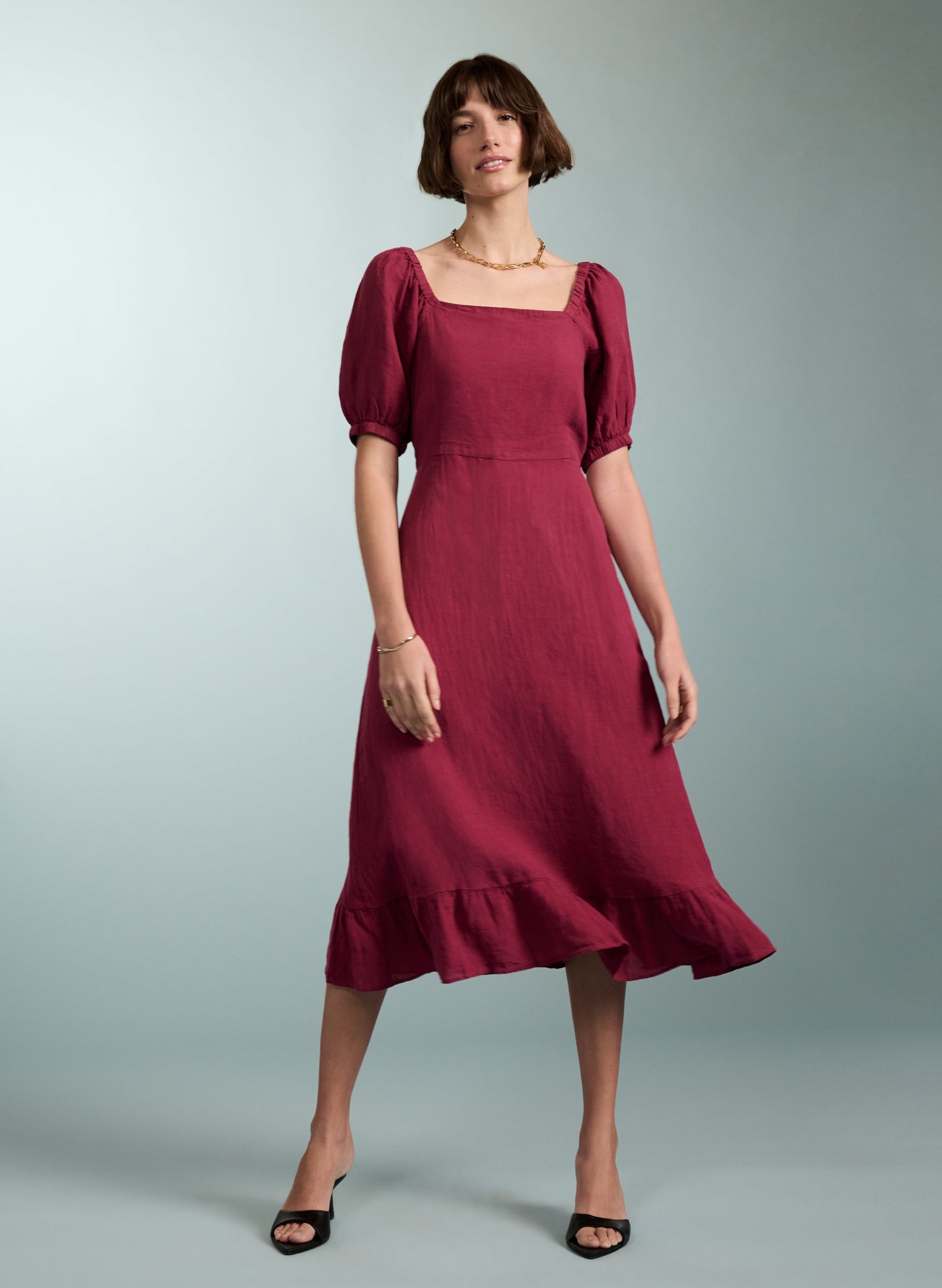 Nancy Linen Dress Raspberry