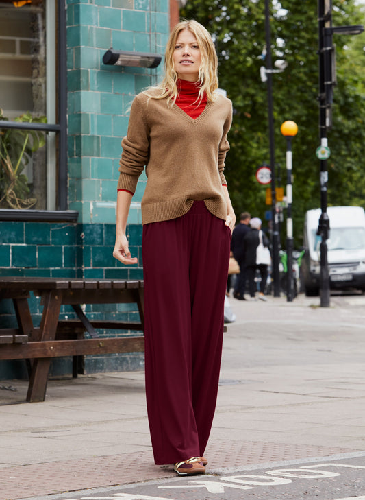 Palazzo Trousers Burgundy