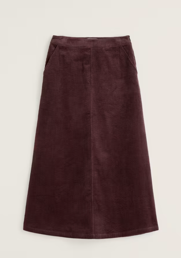 Window Wren Cord Midi Skirt - Seedbed