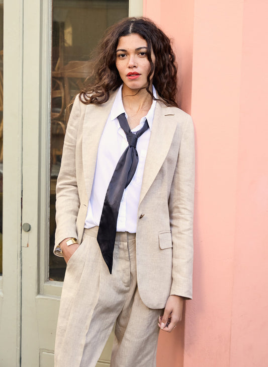 Tracy Linen Blazer Neutral