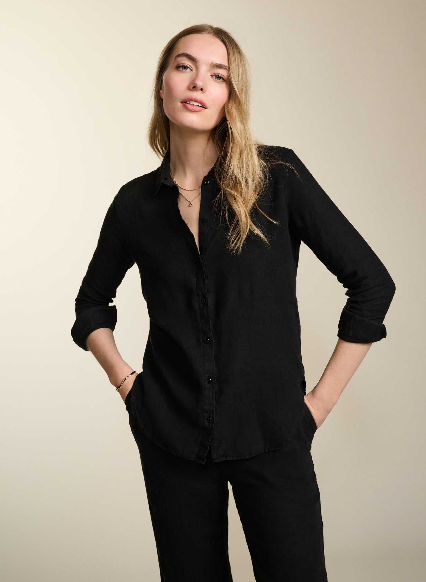 Martine Linen Shirt Caviar Black