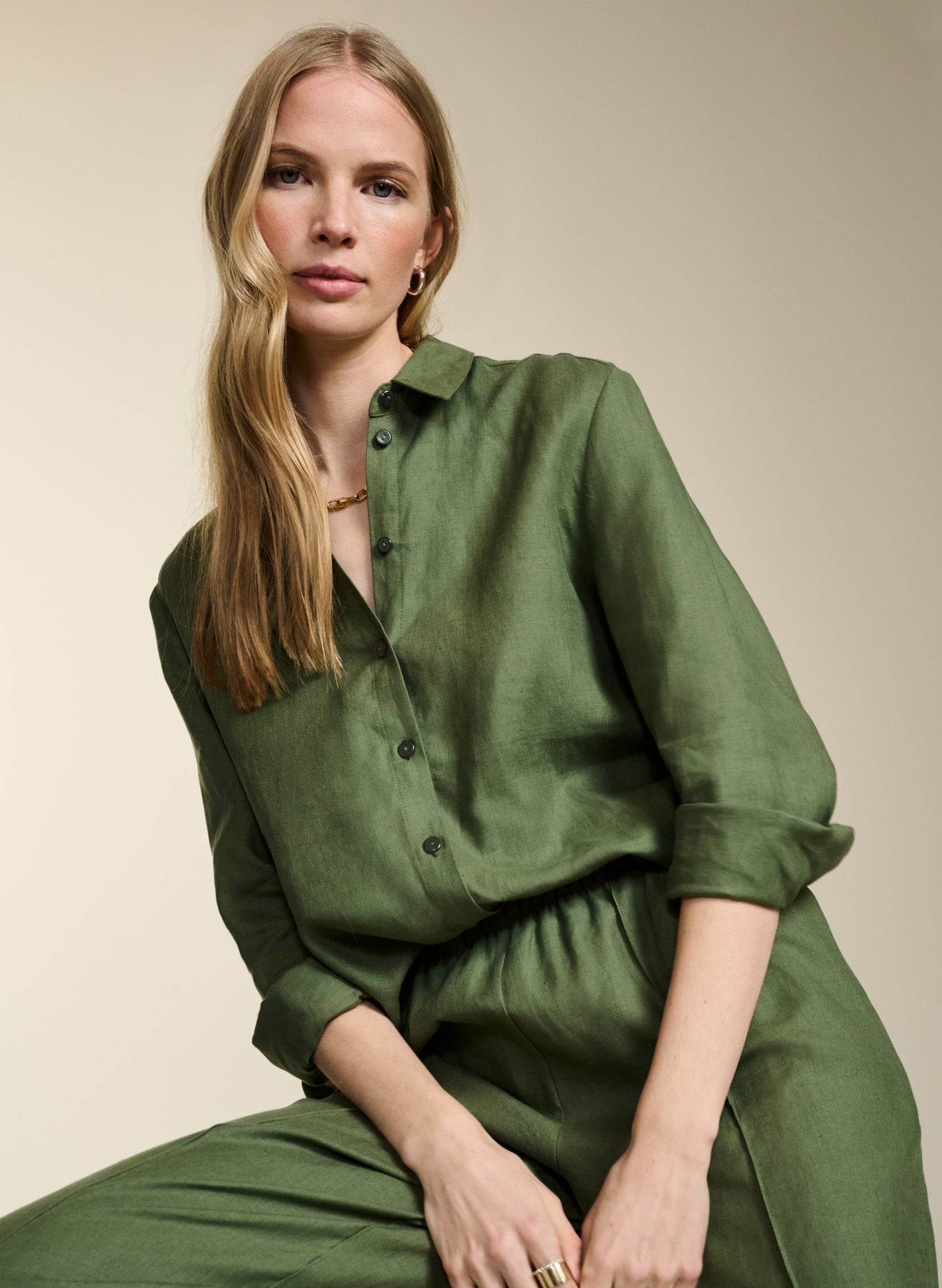 Della Hemp Shirt Light Khaki