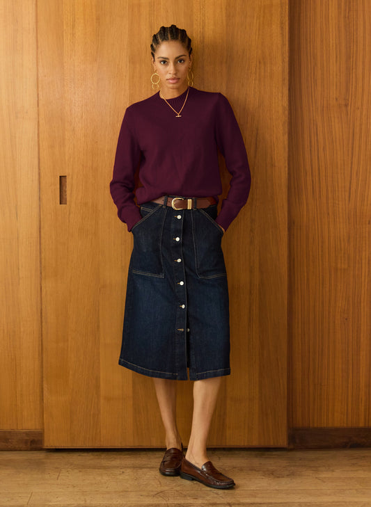 Zucca Wool Blend Crew Neck Jumper Burgundy