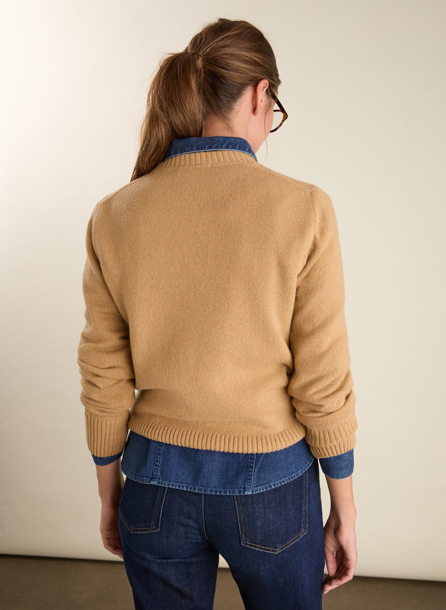 Zucca Wool Blend Crew Neck Jumper Taupe