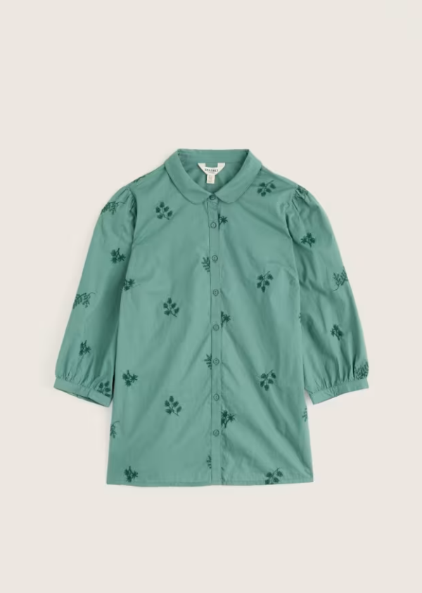 Hope Cottage Embroidered Blouse - Woodland Stitch Dune Grass