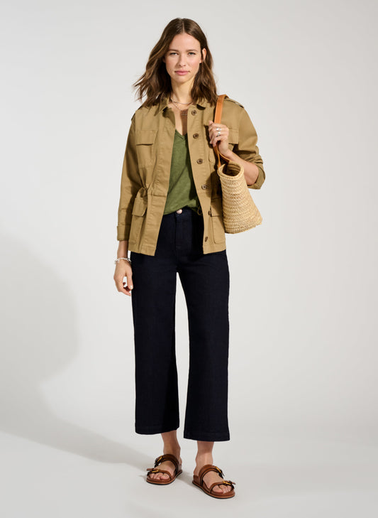 Baukjen Organic Denim Wide Crop Pocket Front Jeans / Dark Denim