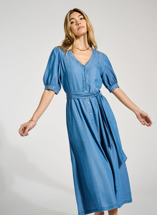Yasmyn Dress with TENCEL™ Mid Wash Indigo