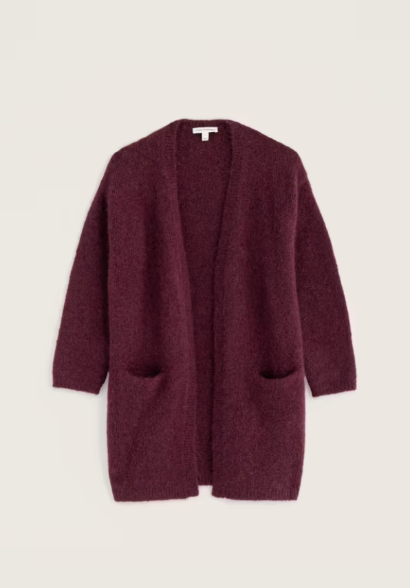 Autumn Sun Long Knitted Cardigan - Dark Hellebore