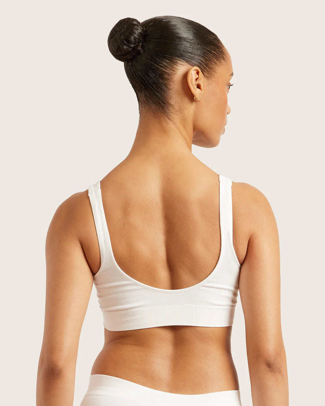 Seamfree Padded Crop Bamboo Bra - White