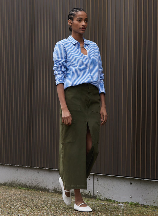 Irma Organic Cotton Skirt Dark Olive