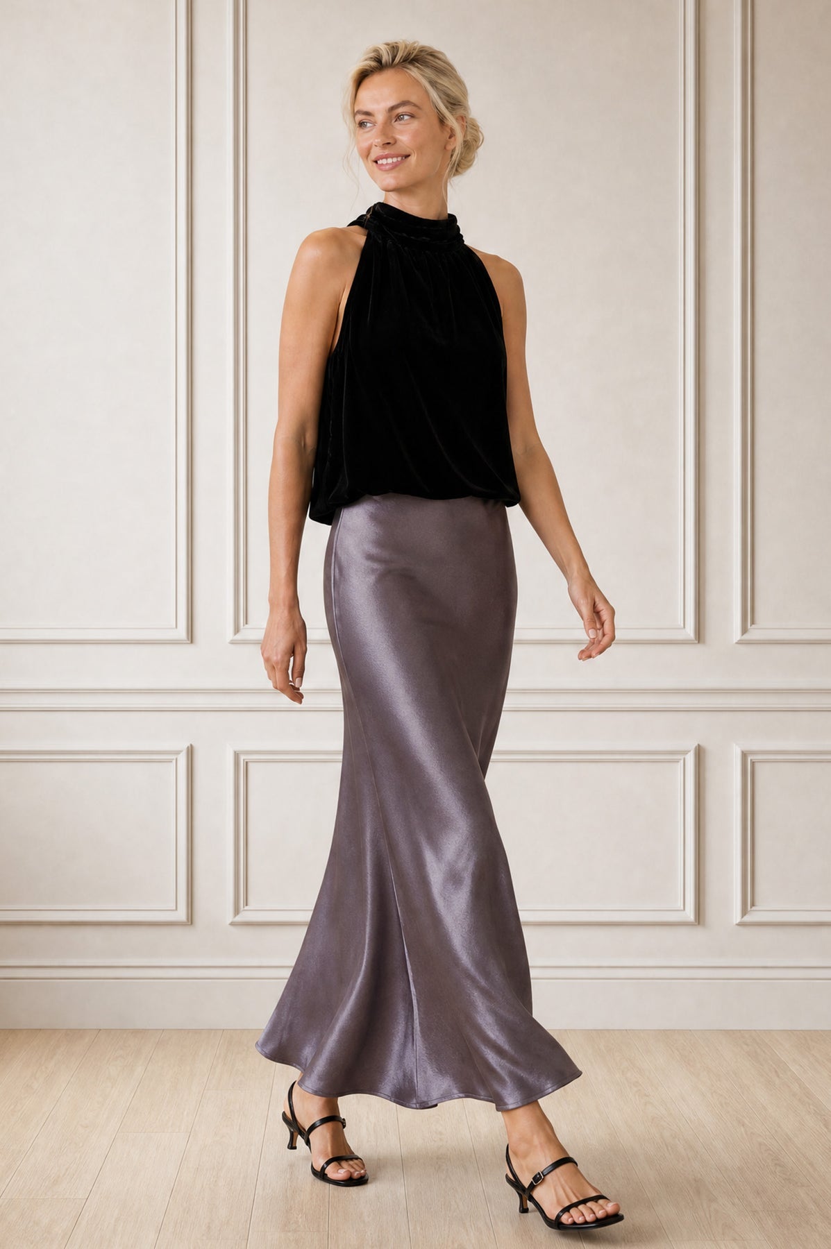 Satin Slip Skirt - Mink