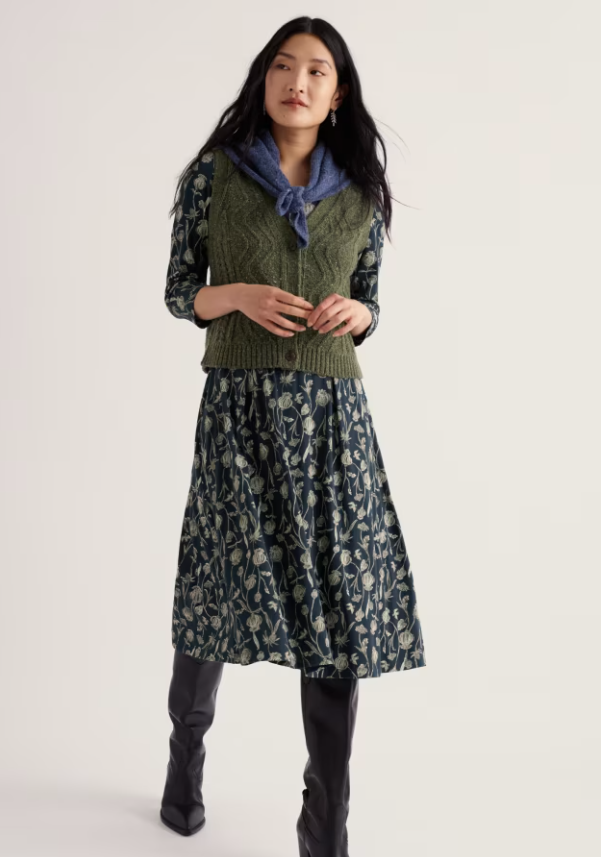 Pendouer V-Neck Button Up Knitted Vest - Alpine