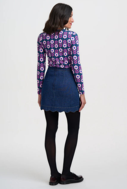 Josie Jersey Top - Teal Floral