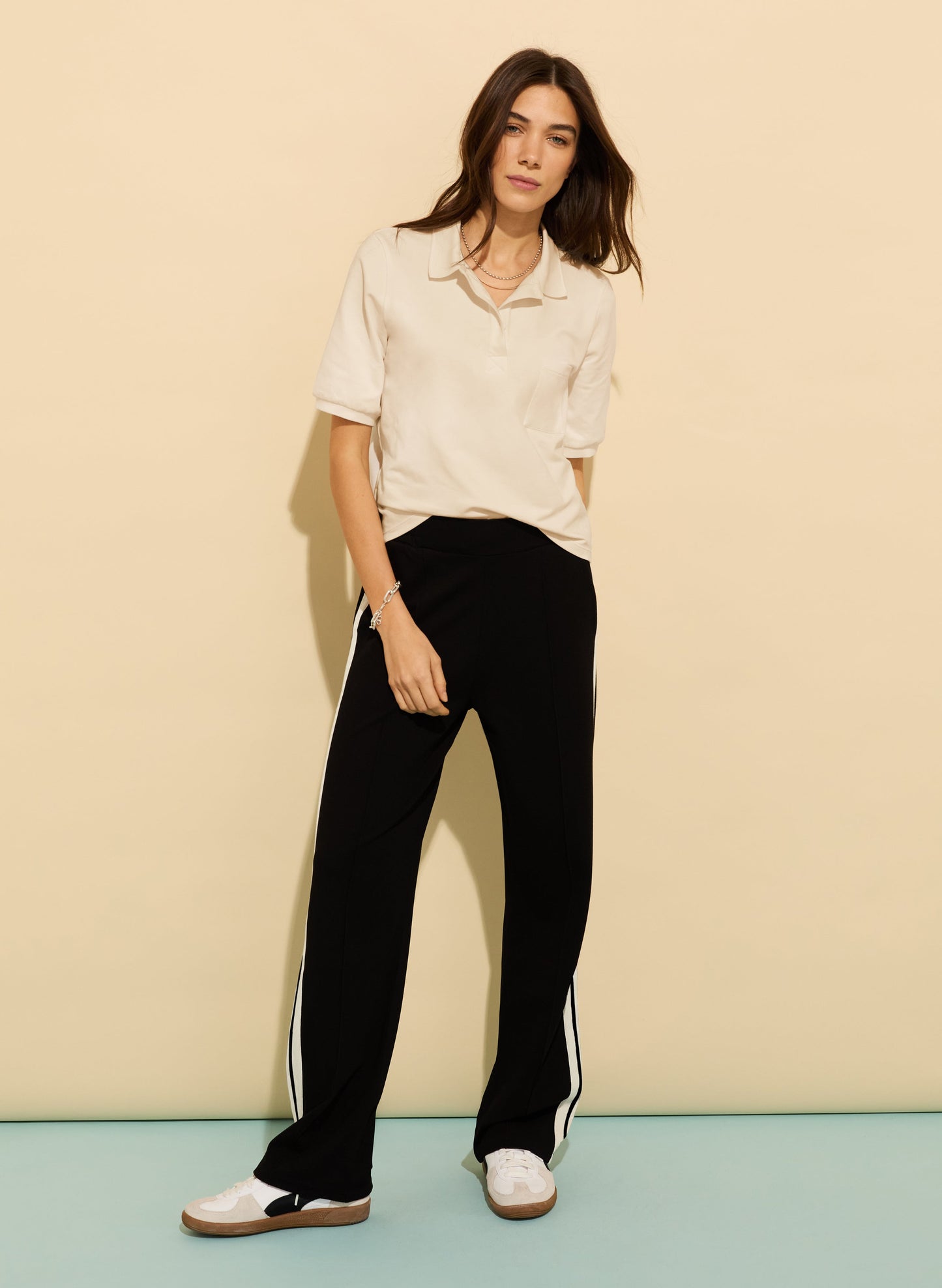 Cassidy Organic Cotton Polo Tee / Cream