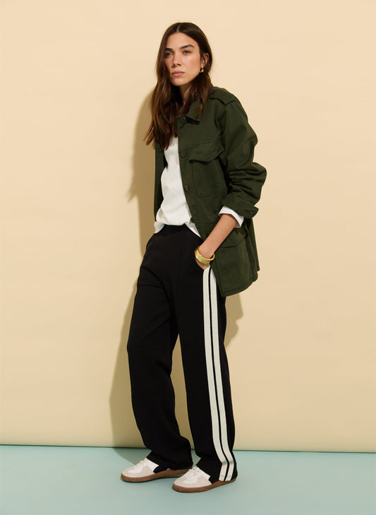 Petite Tippi 2.0 Side Stripe Trousers / Black & Cream