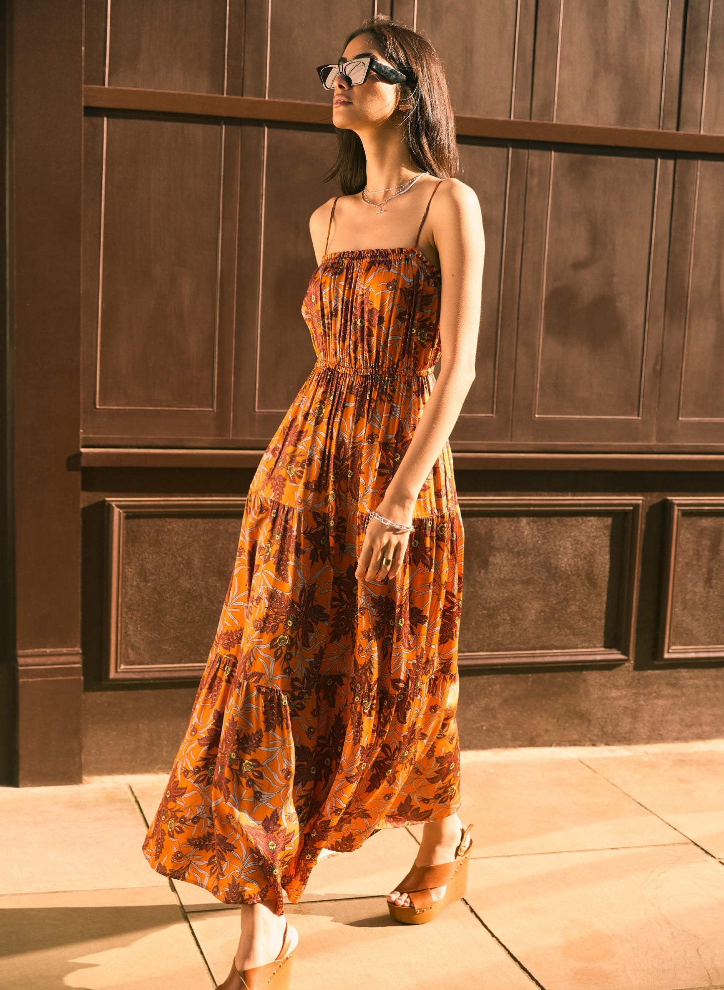 Anais Floral Dress Tangerine Floral