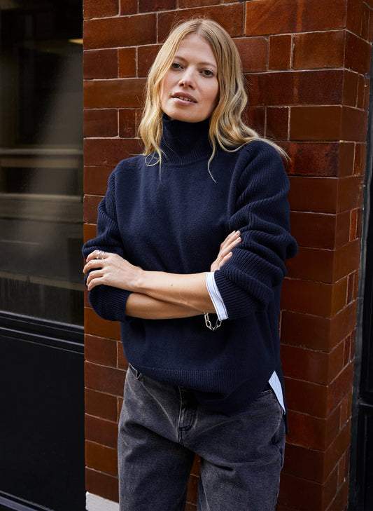 Joanie Recycled Pure Wool Jumper Classic Navy