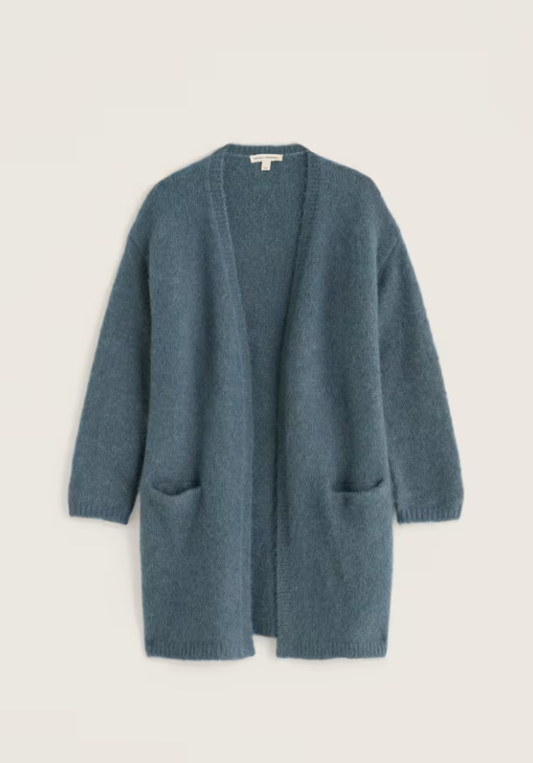 Autumn Sun Long Knitted Cardigan - Light Nickel