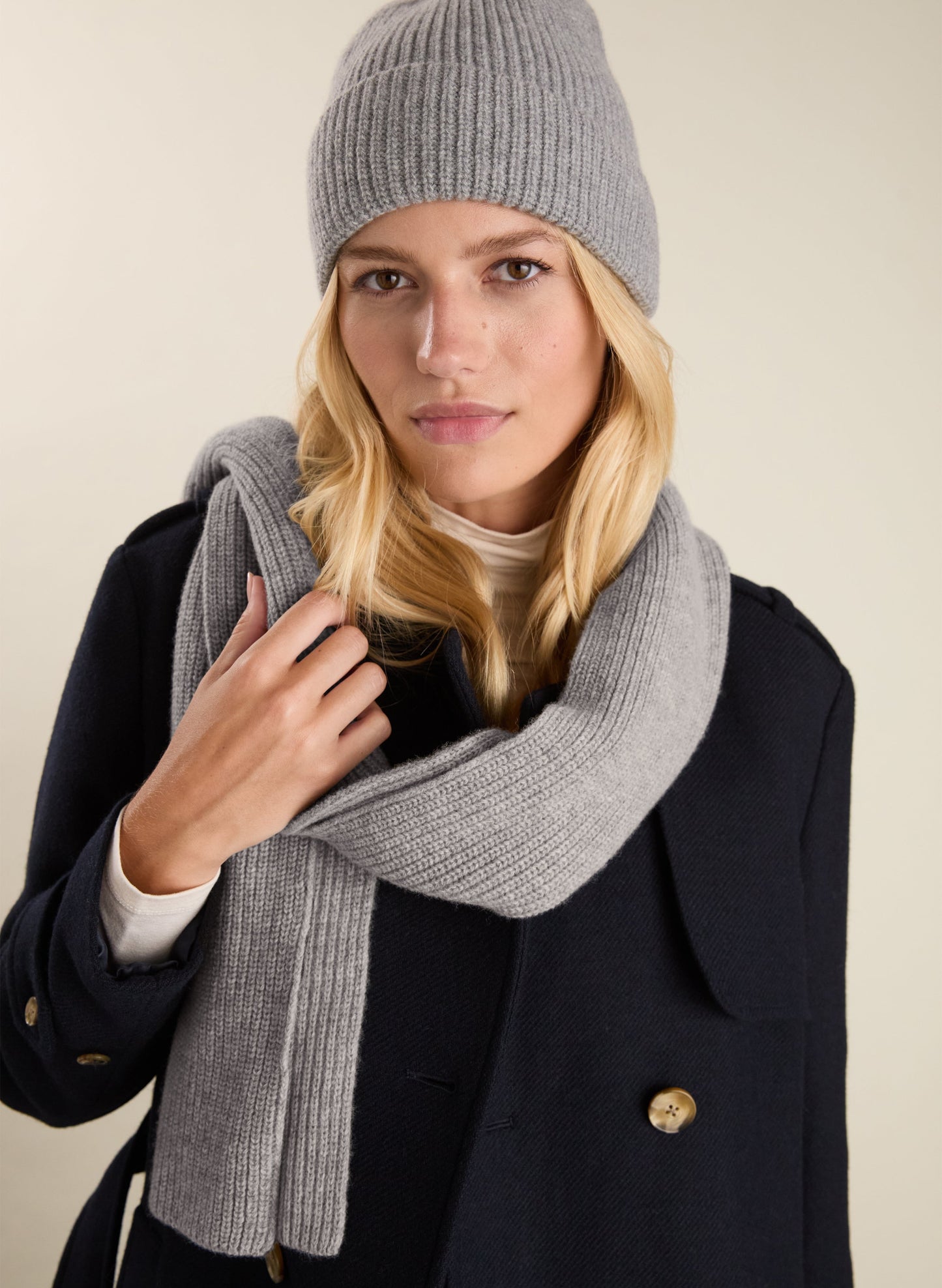Alina Recycled Wool Scarf - One Size / Grey Marl