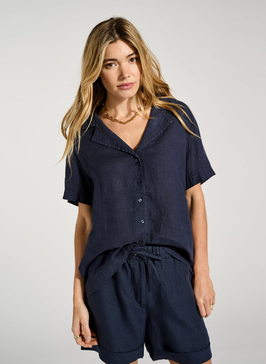 Ethel Linen Shirt Deep Indigo