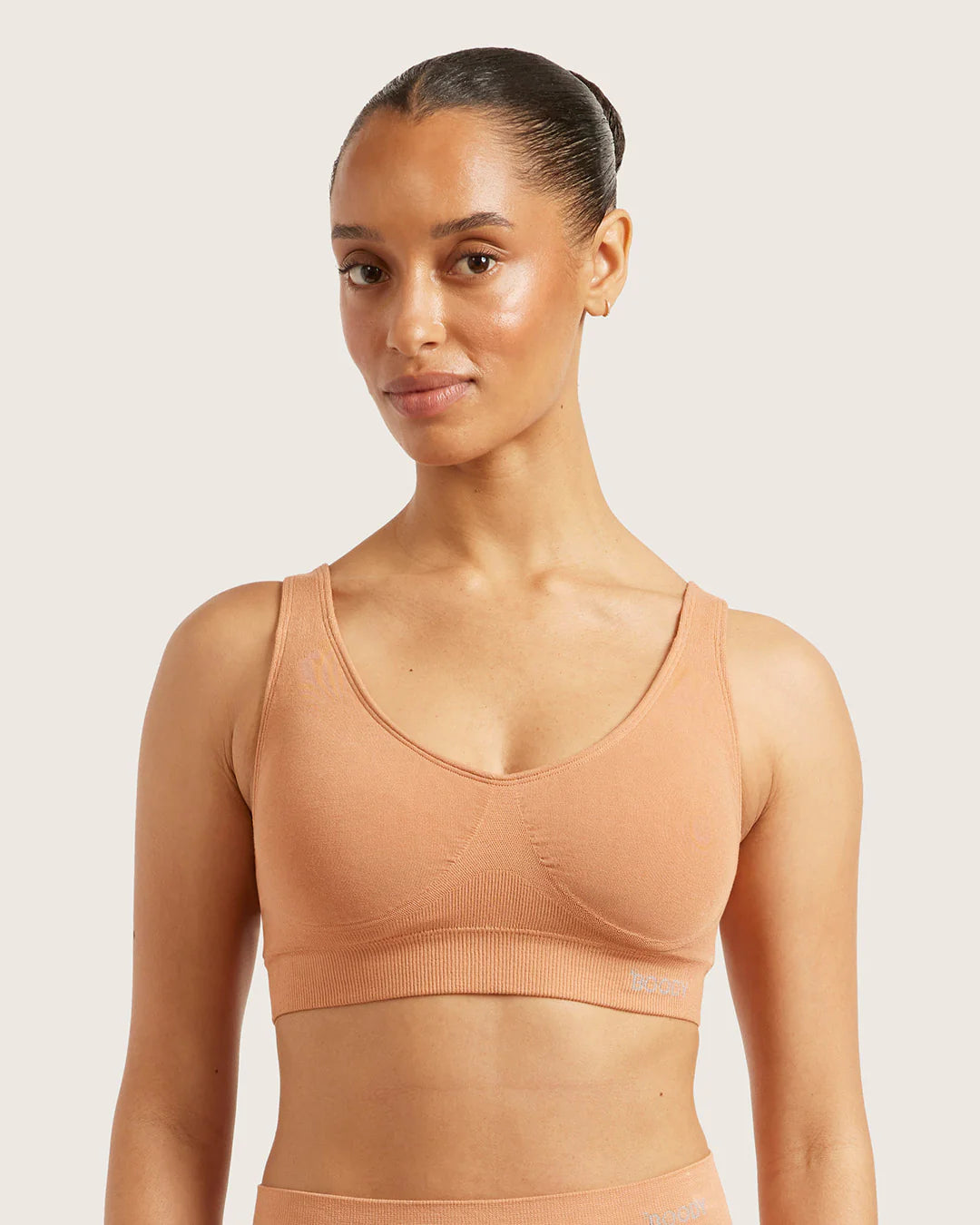 Seamfree Padded Crop Bamboo Bra - Dune