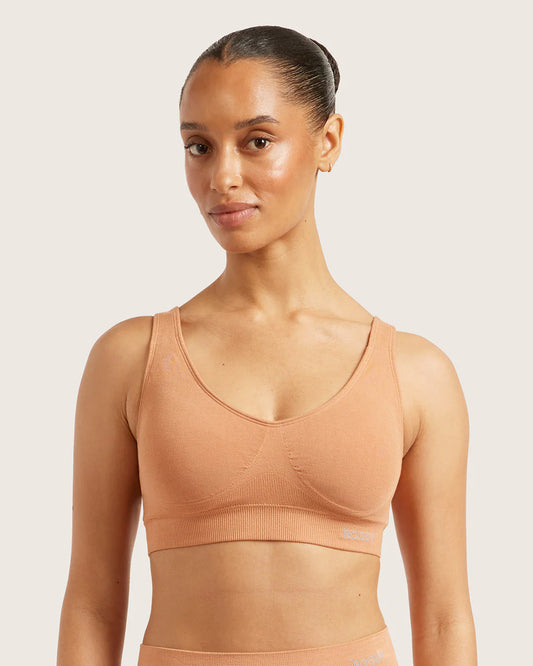 Seamfree Padded Crop Bamboo Bra - Dune