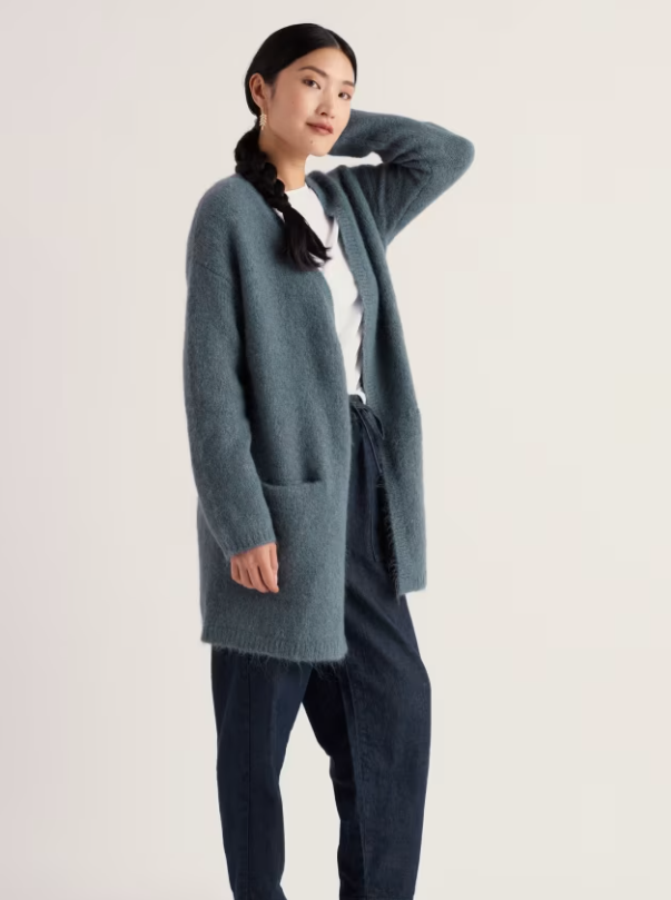 Autumn Sun Long Knitted Cardigan - Light Nickel