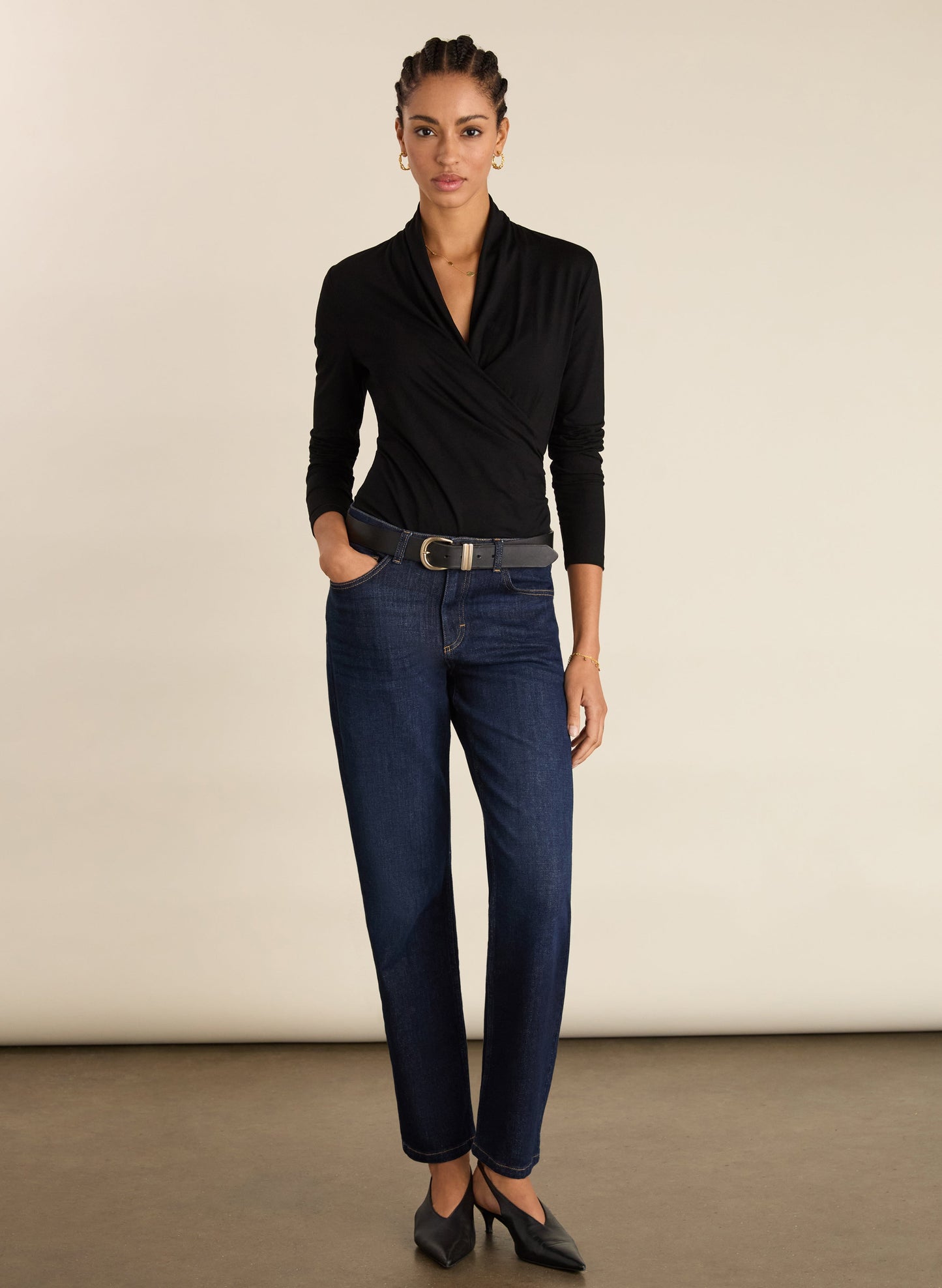 Zenna Organic Cotton Stretch Straight Leg Jeans / Dark Indigo