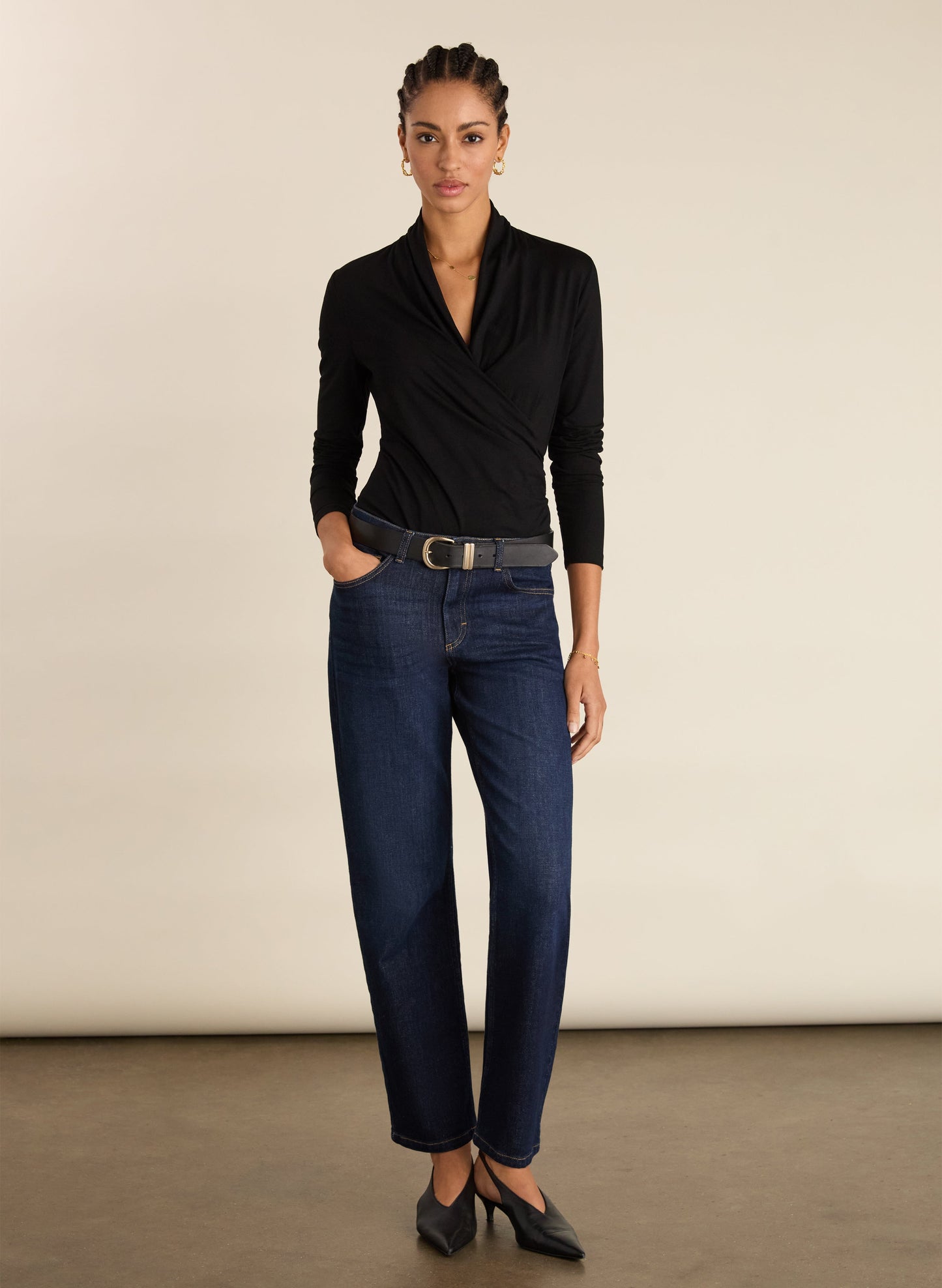 Petite Zenna Organic Cotton Stretch Straight Leg Jeans / Dark Indigo