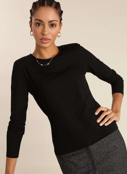 Shae Shoulder Pad Top / Caviar Black