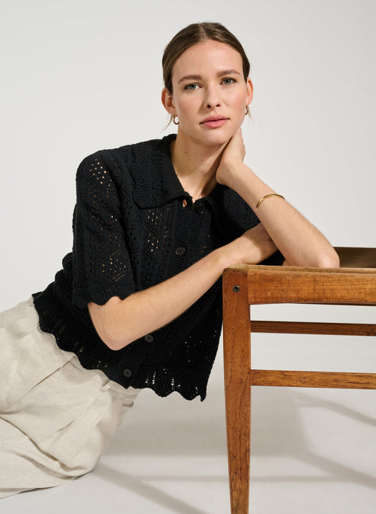 Pearl Ecotec Cardigan Caviar Black
