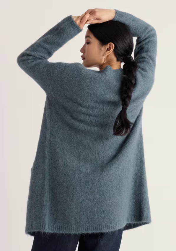 Autumn Sun Long Knitted Cardigan - Light Nickel