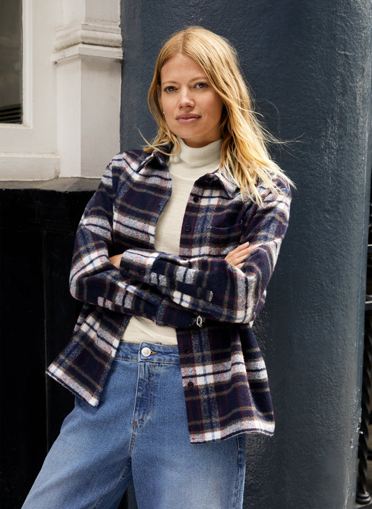 Hartley Checked Shirt Navy & Red Check