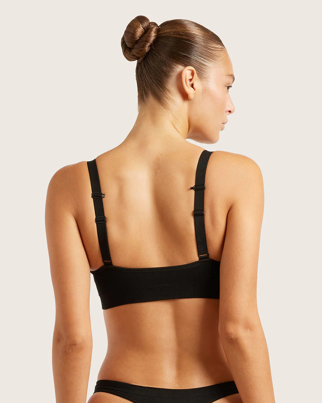 Wireless Full Bust Bamboo T-shirt Bra - Black