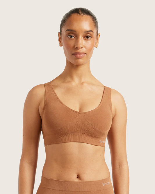 Seamfree Padded Crop Bamboo Bra - Maple