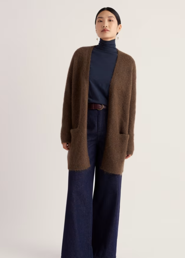 Autumn Sun Long Knitted Cardigan - Porcini