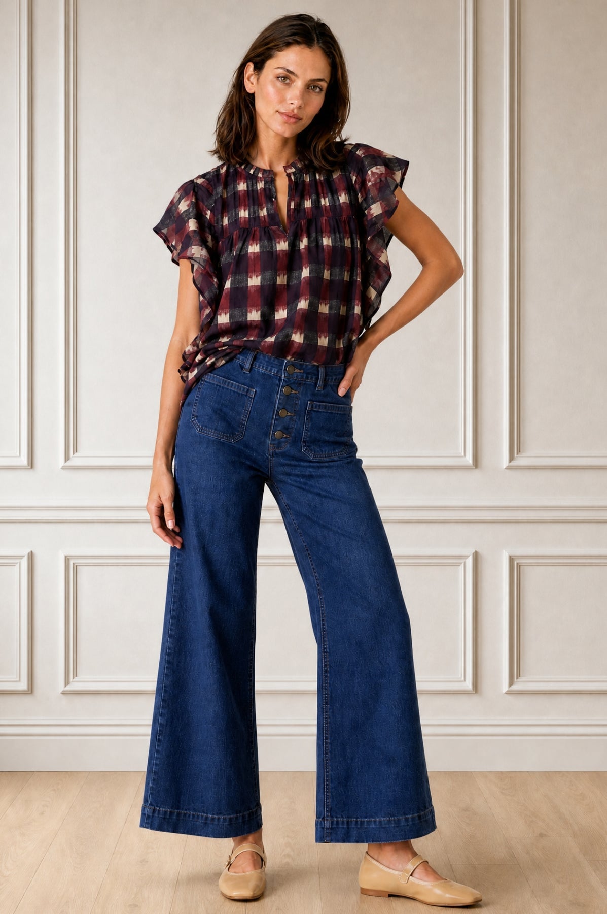 Danee Ikat Blouse - Wine