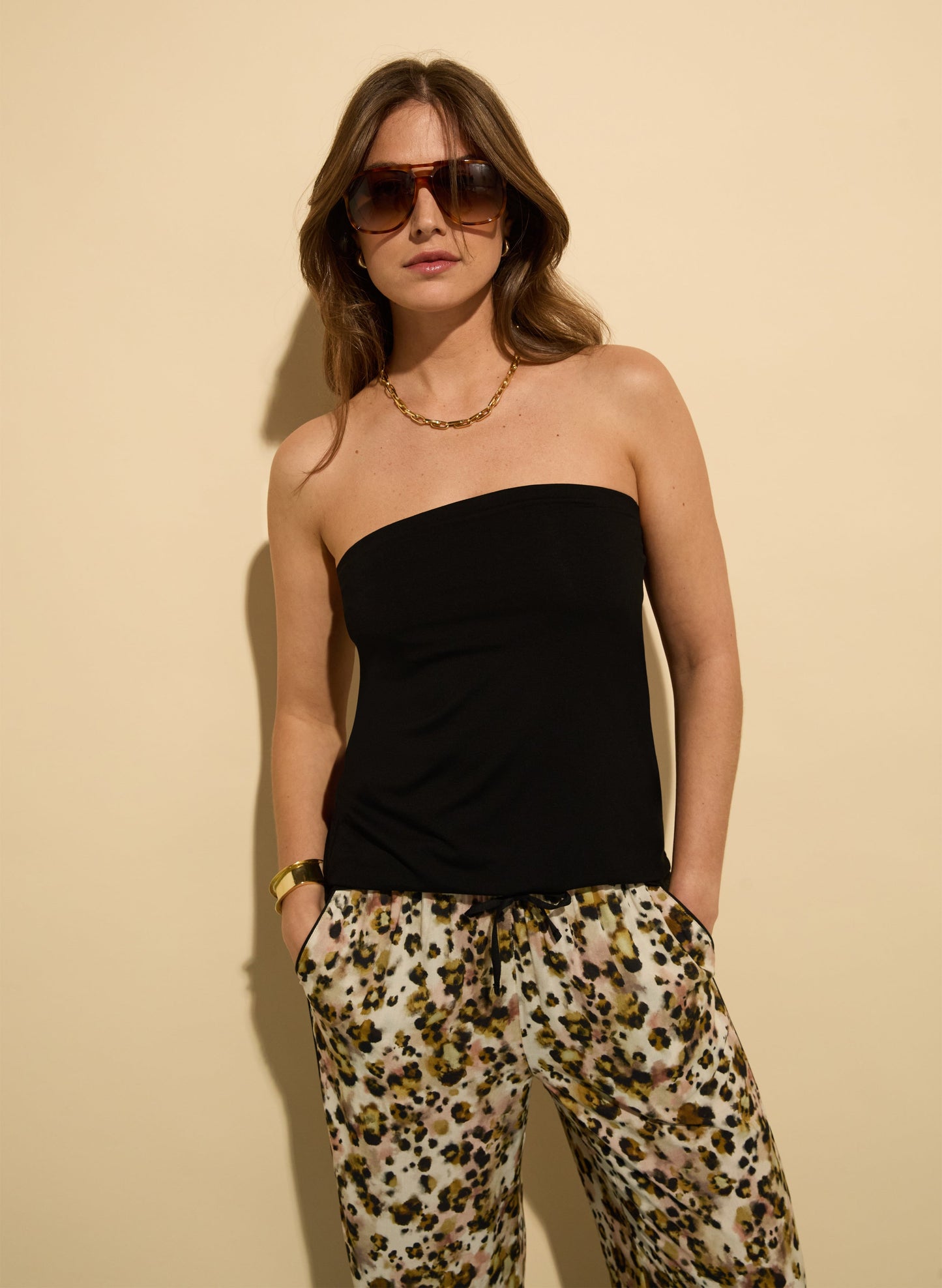 Meg Bandeau Top Caviar Black