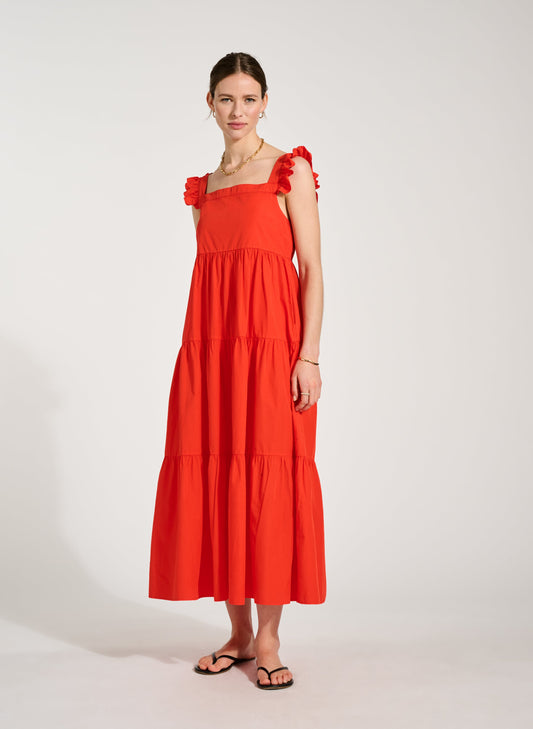 Katie Organic Cotton Dress Tangerine