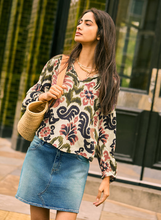 MaryJayne Blouse Coral Palm