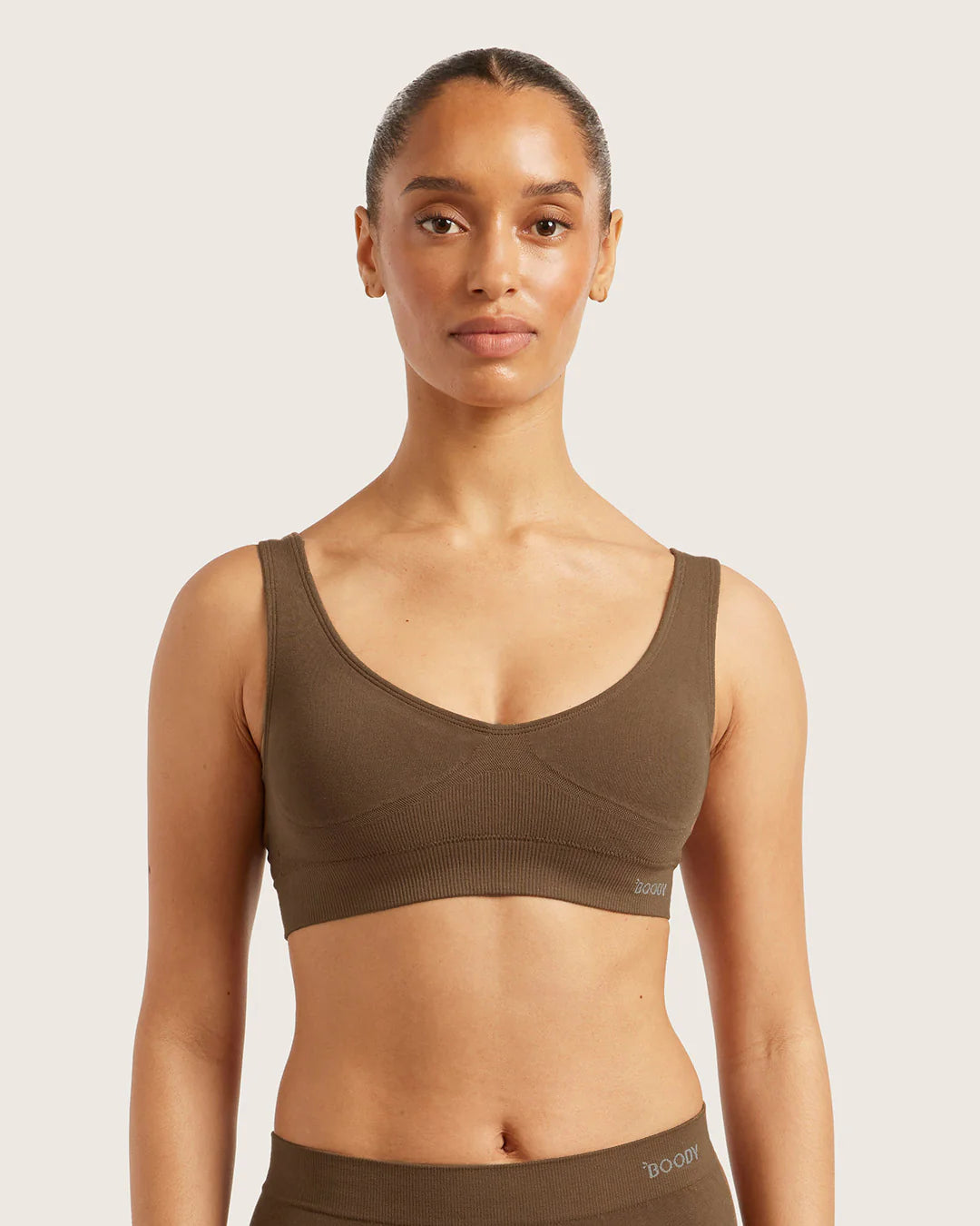 Seamfree Padded Crop Bamboo Bra - Clove