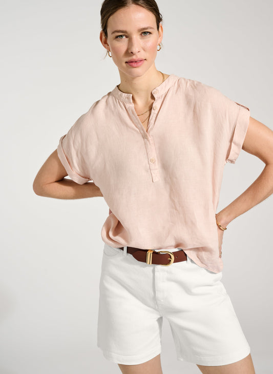 Alexia Linen Shirt Powder Pink