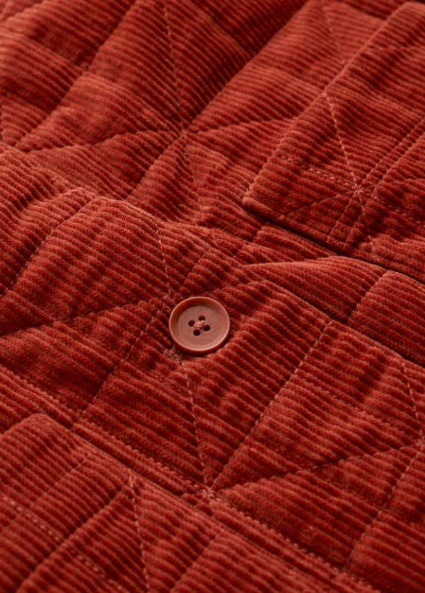 Incoming Tide Organic Cotton Cord Gilet - Dark Terracotta