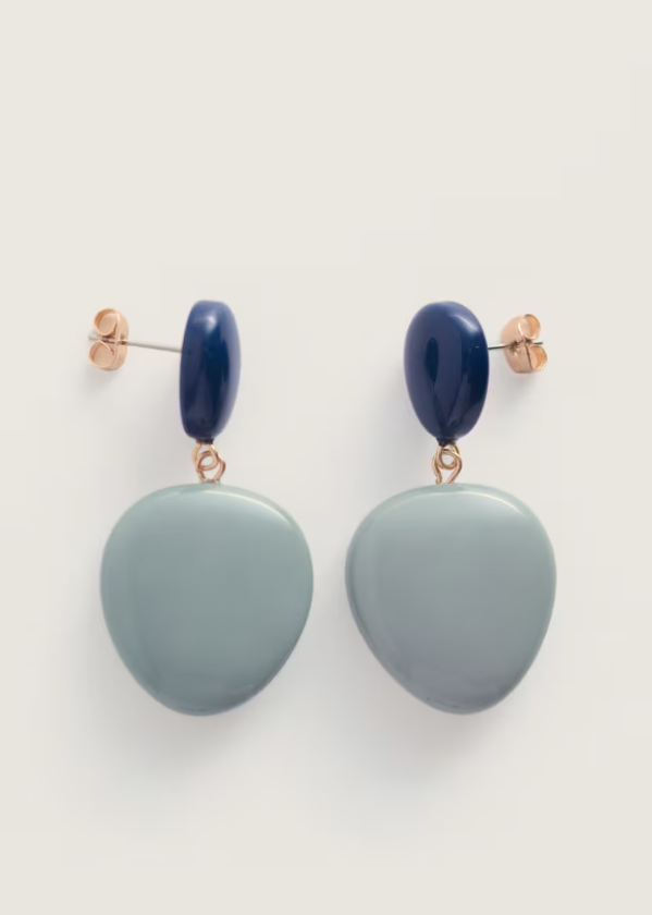 Snowdrop Resin Bead Earrings - Lichen